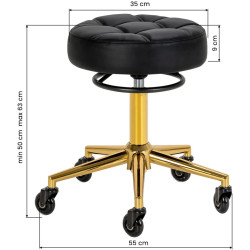 Табурет парикмахерский Gabbiano D054G 155263 (Black/Gold) Thumb