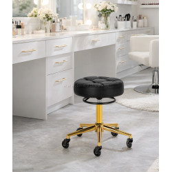 Табурет парикмахерский Gabbiano D054G 155263 (Black/Gold)