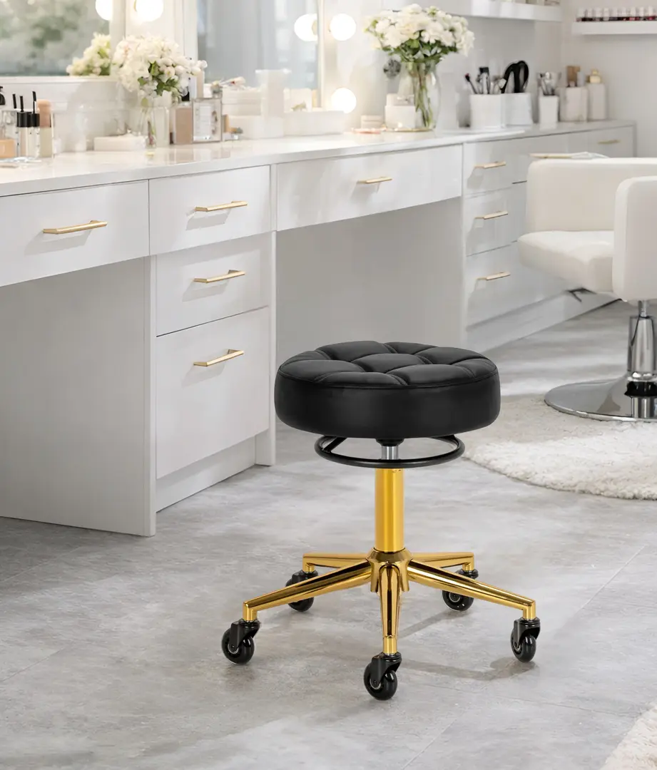 Табурет парикмахерский Gabbiano D054G 155263 (Black/Gold)