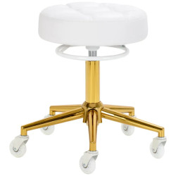 Табурет парикмахерский Gabbiano D054G 155264 (White/Gold) Thumb