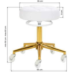 Табурет парикмахерский Gabbiano D054G 155264 (White/Gold) Thumb