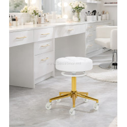 Табурет парикмахерский Gabbiano D054G 155264 (White/Gold)