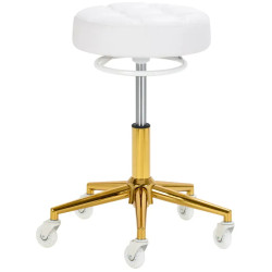 Табурет парикмахерский Gabbiano D054G 155264 (White/Gold) Thumb