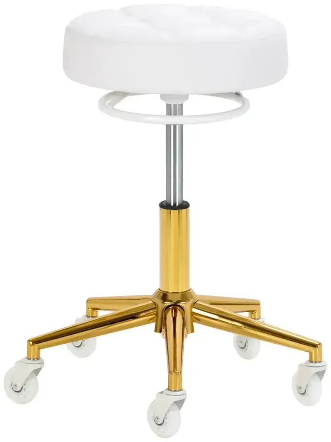 Табурет парикмахерский Gabbiano D054G 155264 (White/Gold) - 4