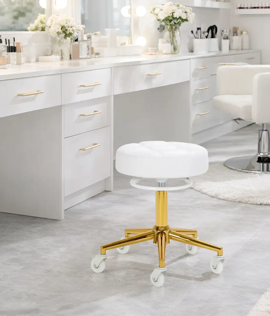 Табурет парикмахерский Gabbiano D054G 155264 (White/Gold)