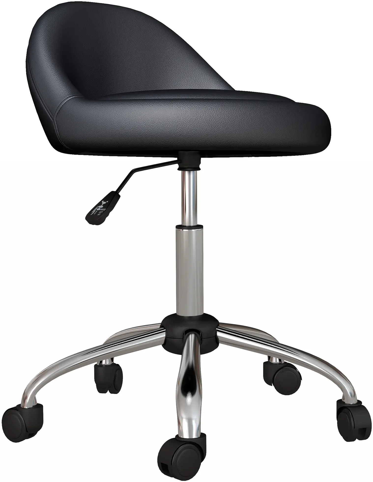 Taburet pentru salon de infrumusetare Homcom 503-026V00BK (Black/Silver) - 2