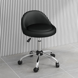 Taburet pentru salon de infrumusetare Homcom 503-026V00BK (Black/Silver) Thumb
