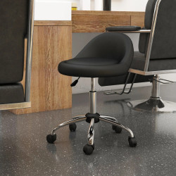 Taburet pentru salon de infrumusetare Homcom 503-026V00BK (Black/Silver)