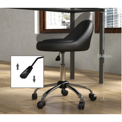 Taburet pentru salon de infrumusetare Homcom 503-026V00BK (Black/Silver) Thumb