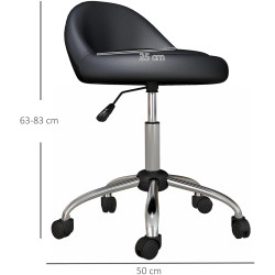 Taburet pentru salon de infrumusetare Homcom 503-026V00BK (Black/Silver) Thumb