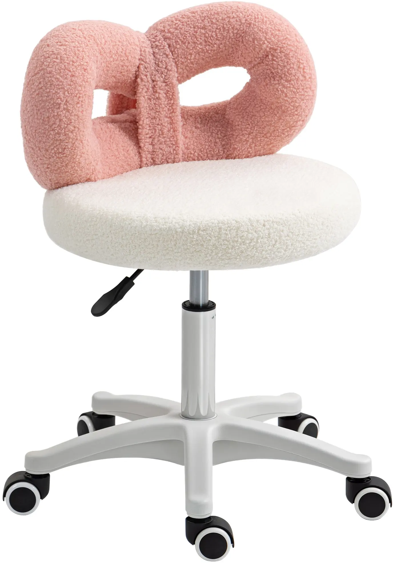 Табурет для салона красоты Homcom 921-878V00WT (White/Pink) - 2