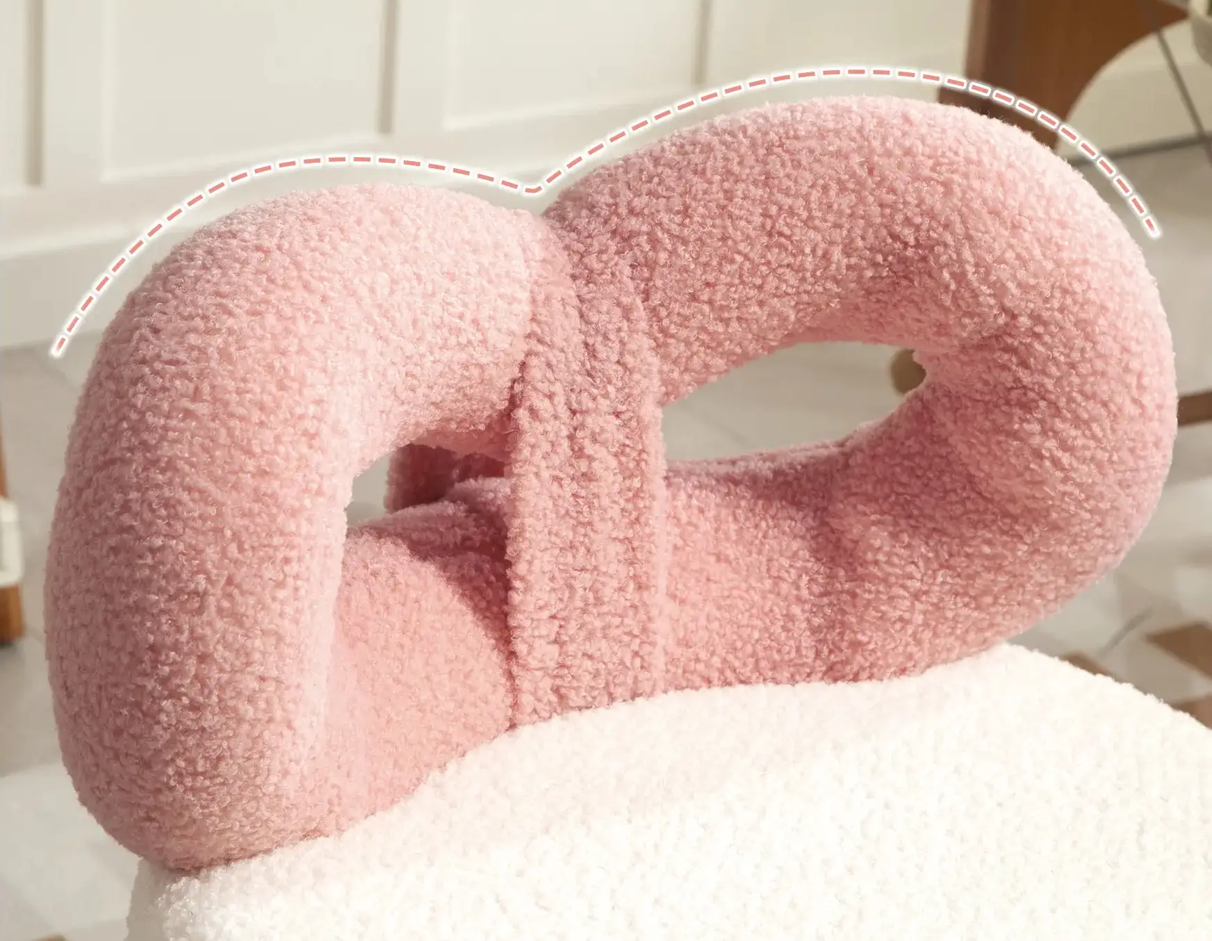 Табурет для салона красоты Homcom 921-878V00WT (White/Pink) - 6