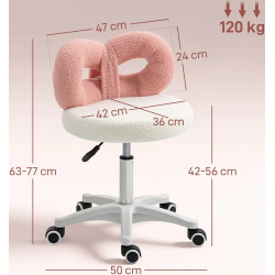 Табурет для салона красоты Homcom 921-878V00WT (White/Pink) Thumb
