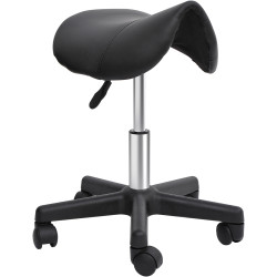 Табурет-седло для салона красоты Homcom 71-0016 (Black/Silver) Thumb