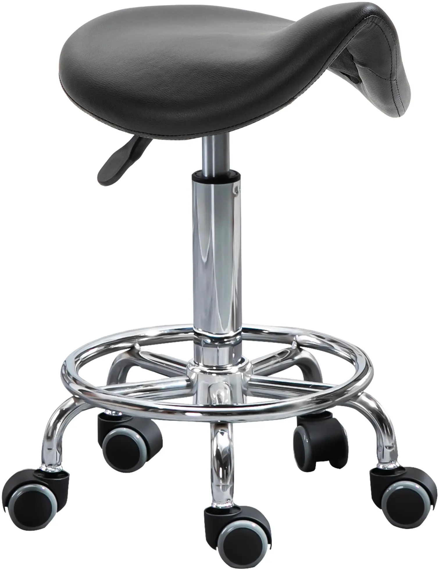 Табурет-седло Homcom 503-009BK (Black/Silver) - 2