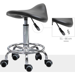 Табурет-седло Homcom 503-009BK (Black/Silver) Thumb