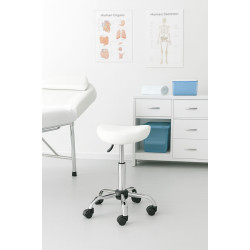 Taburet pentru salon de infrumusetare Modern Home BC004-W (White) Thumb