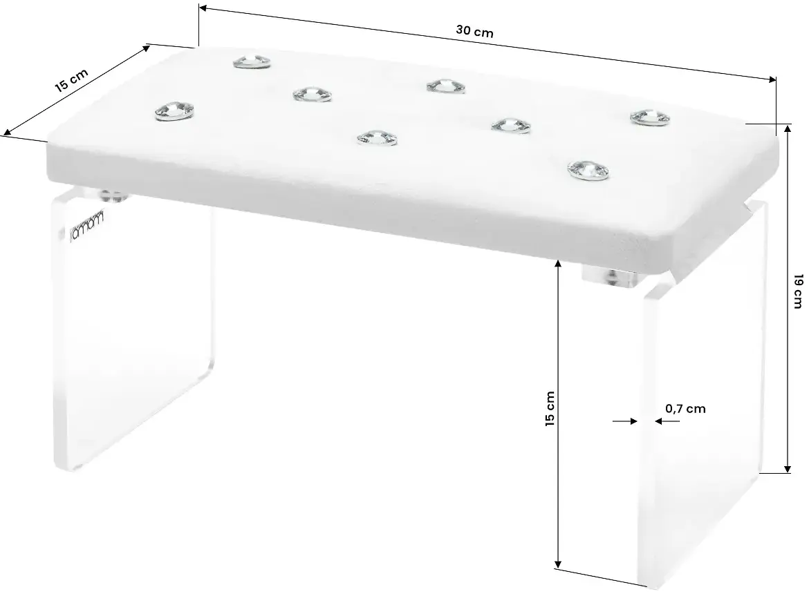 Подставка для рук маникюрная Momo Diamond 151057 (White/Transparent) - 2