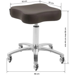Taburet pentru salon de infrumusetare Omega Supremo 154516 (Brown/Silver) Thumb