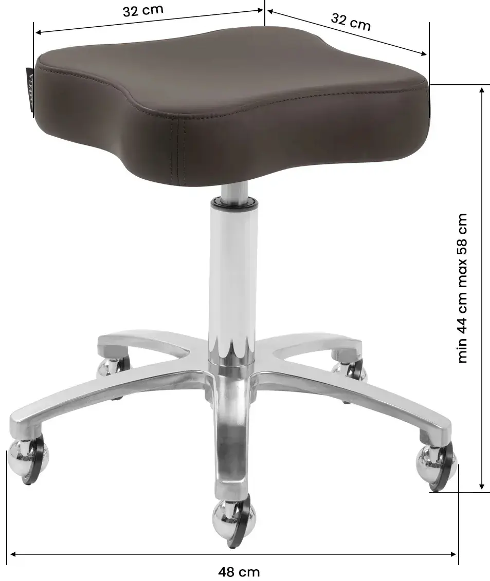 Taburet pentru salon de infrumusetare Omega Supremo 154516 (Brown/Silver) - 2
