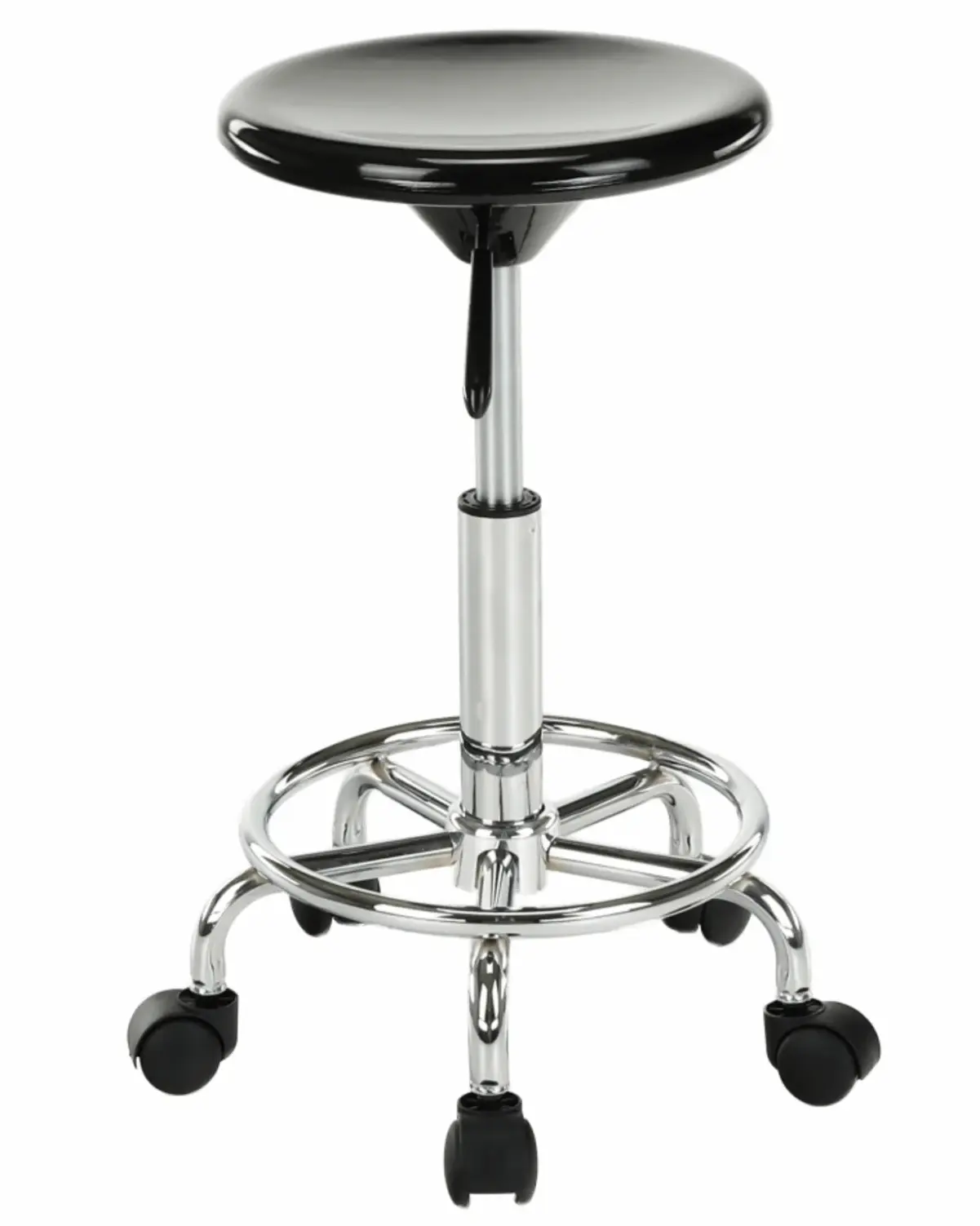 Tabureta de coafor Tempo Kondela Mabel 4 NEW (Black/Chrome) - 2
