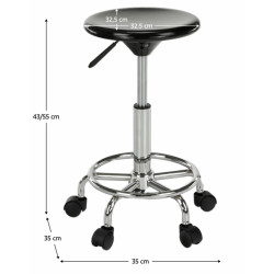 Tabureta de coafor Tempo Kondela Mabel 4 NEW (Black/Chrome) Thumb