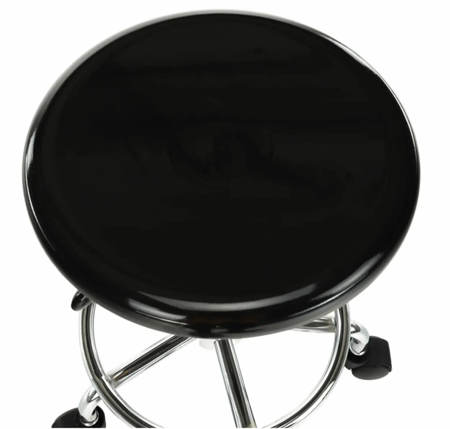 Tabureta de coafor Tempo Kondela Mabel 4 NEW (Black/Chrome) - 8