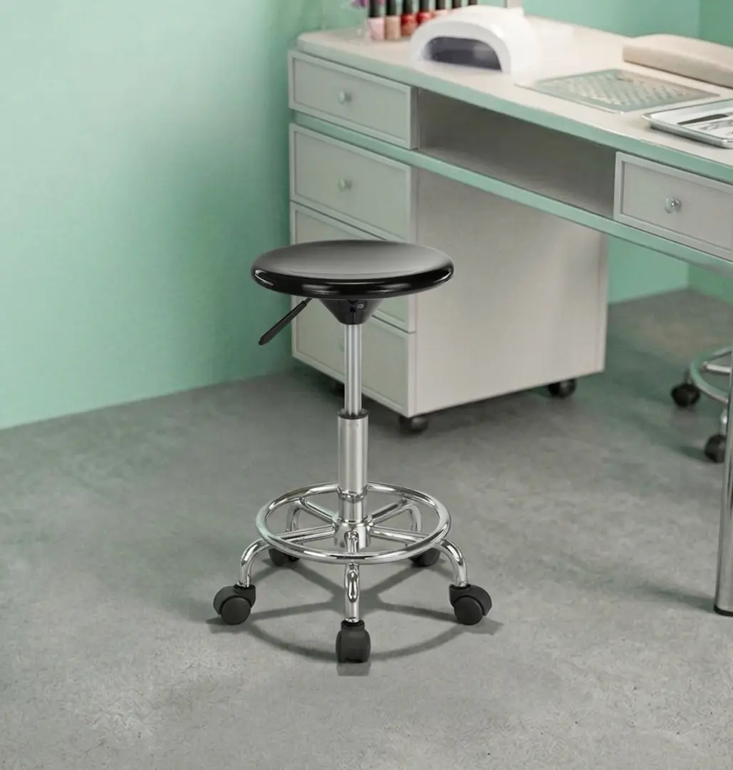 Tabureta de coafor Tempo Kondela Mabel 4 NEW (Black/Chrome)