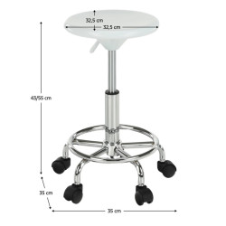 Tabureta de coafor Tempo Kondela Mabel 4 NEW (White/Chrome) Thumb