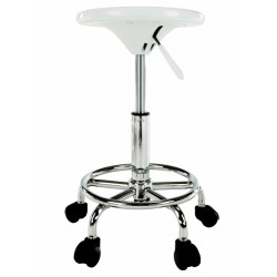 Tabureta de coafor Tempo Kondela Mabel 4 NEW (White/Chrome) Thumb
