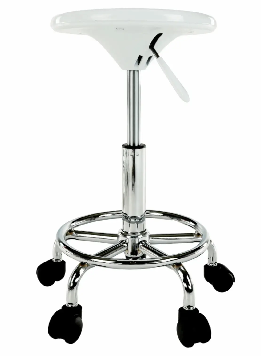 Tabureta de coafor Tempo Kondela Mabel 4 NEW (White/Chrome) - 3
