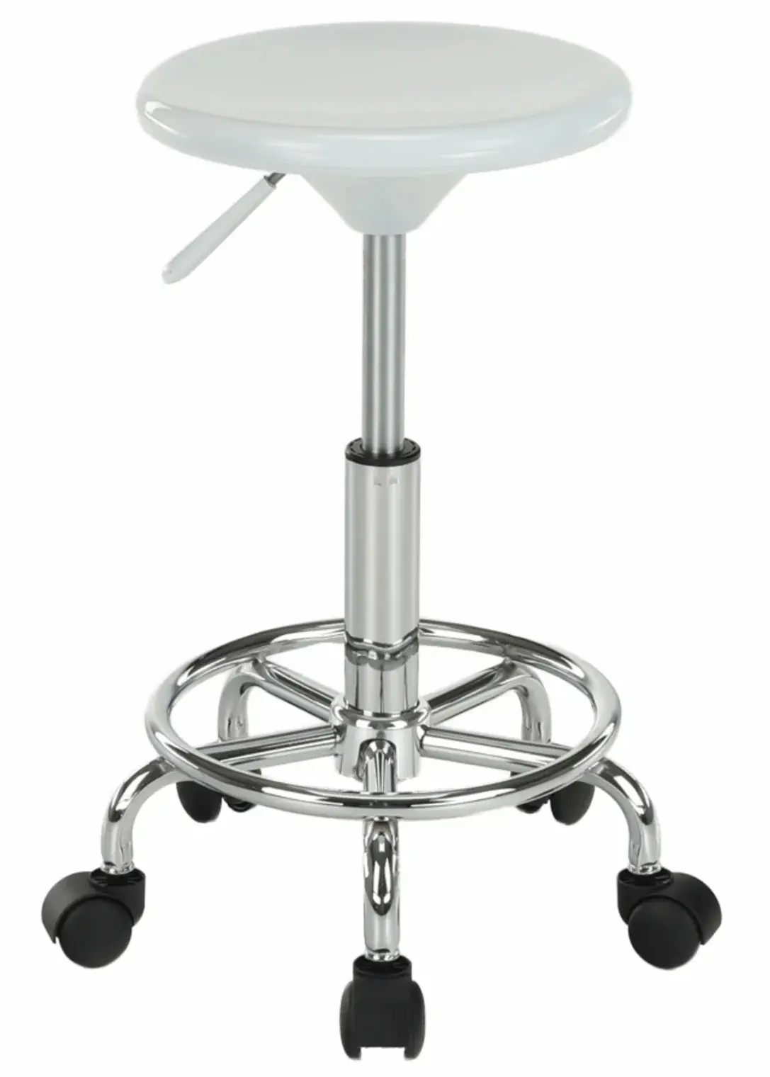 Tabureta de coafor Tempo Kondela Mabel 4 NEW (White/Chrome) - 4
