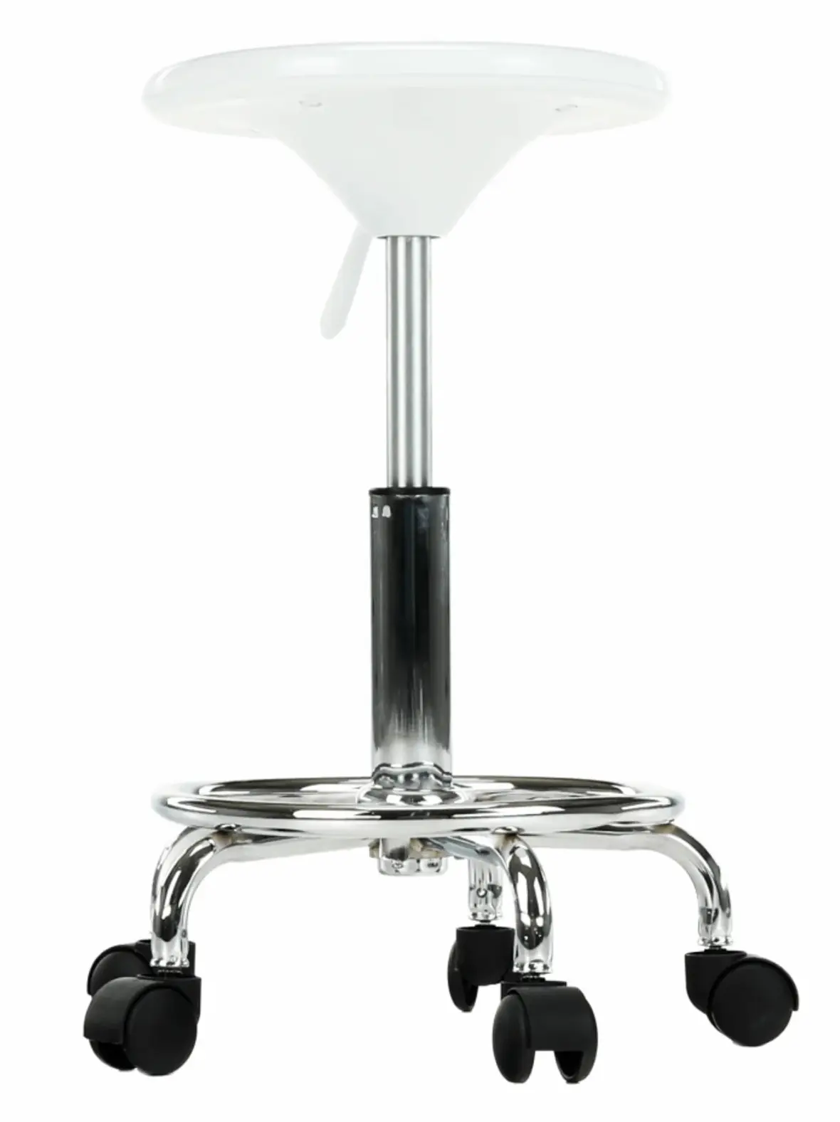 Tabureta de coafor Tempo Kondela Mabel 4 NEW (White/Chrome) - 5