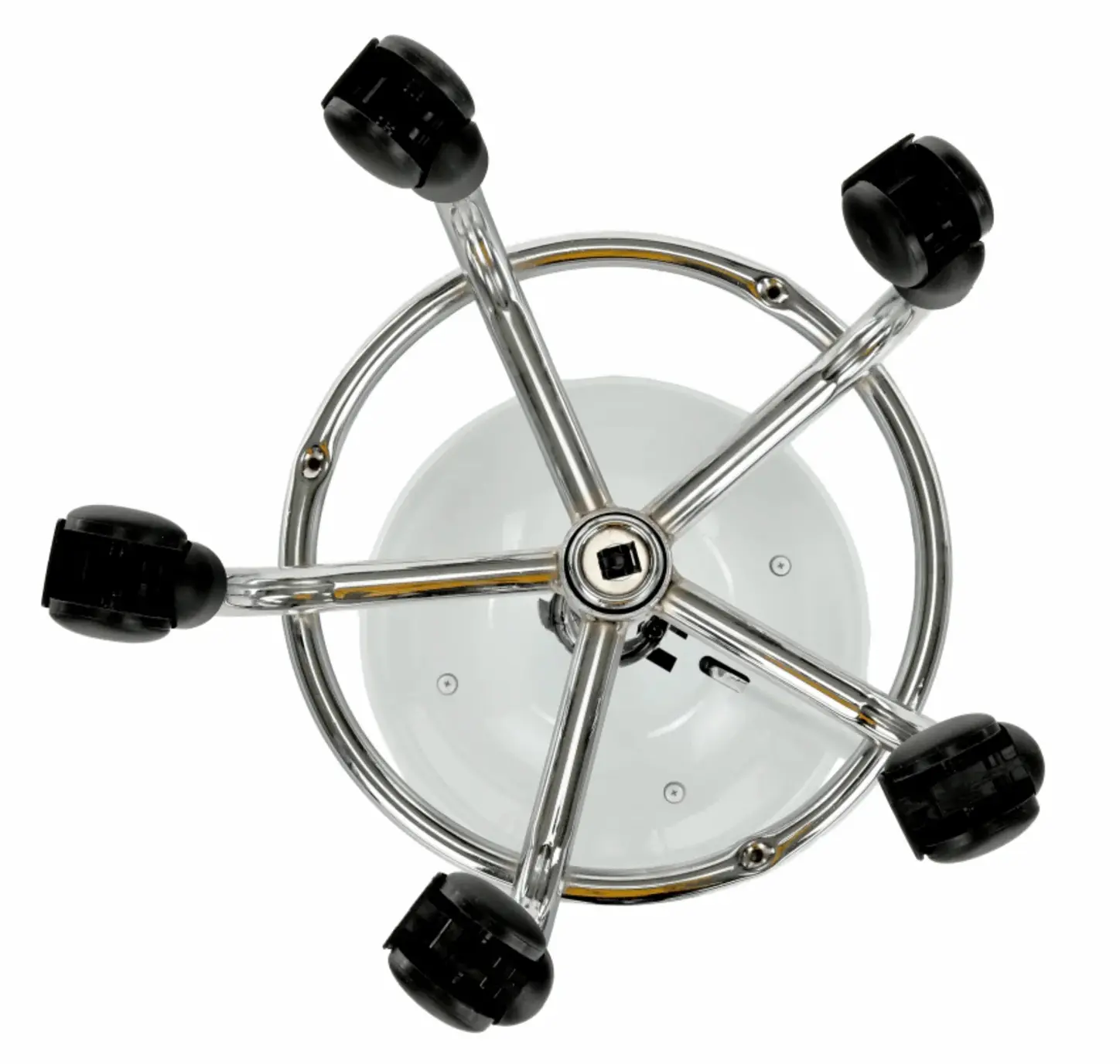 Tabureta de coafor Tempo Kondela Mabel 4 NEW (White/Chrome) - 8