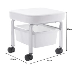 Taburet pentru salon de infrumusetare Activeshop 104914 (White) Thumb