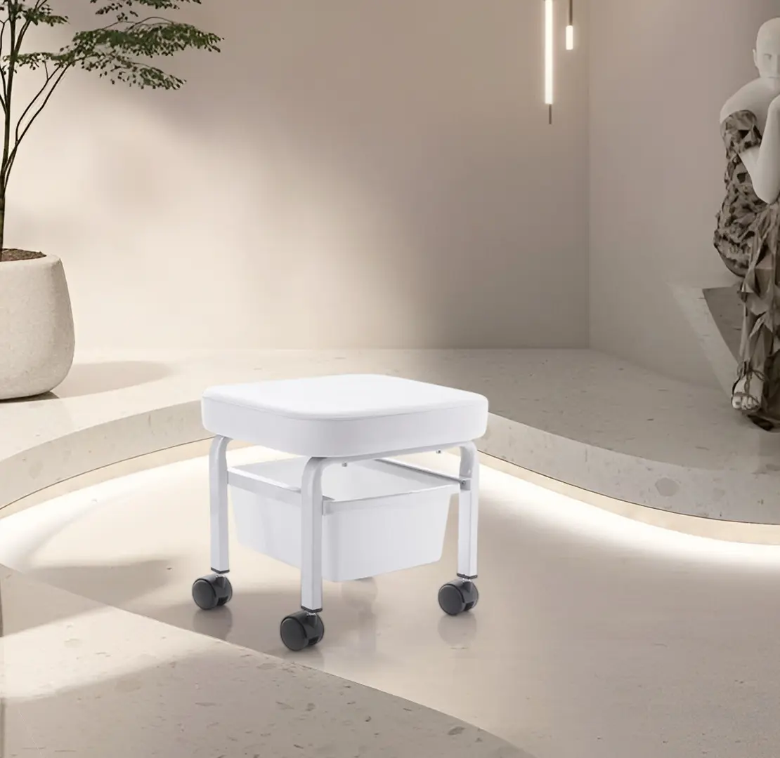 Taburet pentru salon de infrumusetare Activeshop 104914 (White)