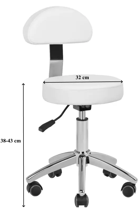 Taburet pentru salon de infrumusetare Activeshop 304-P 123839 (White)