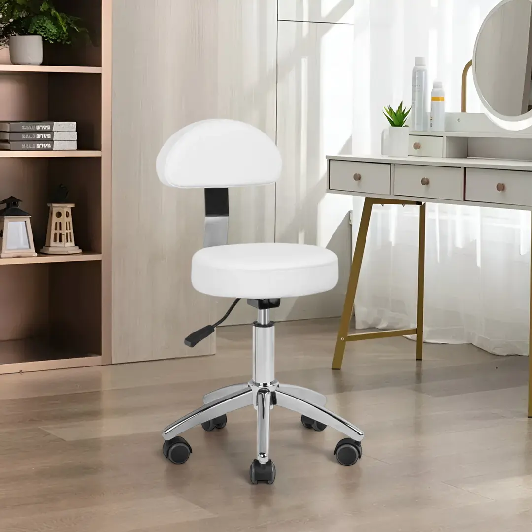 Taburet pentru salon de infrumusetare Activeshop 304-P 123839 (White)