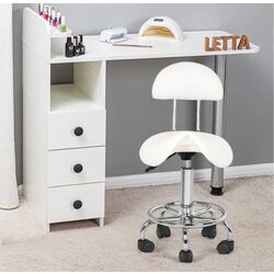 Taburet pentru salon de infrumusetare Activeshop 6001 (White)