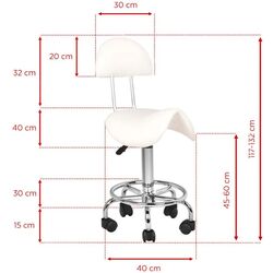 Taburet pentru salon de infrumusetare Activeshop 6001 (White) Thumb