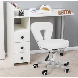 Taburet pentru salon de infrumusetare Activeshop 9266 (White)