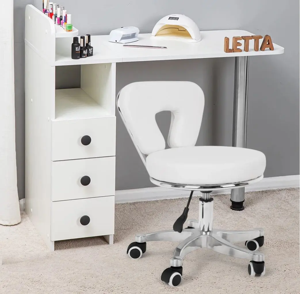 Taburet pentru salon de infrumusetare Activeshop 9266 (White)