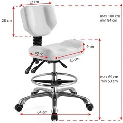 Taburet pentru salon de infrumusetare Activeshop А-4299 (White) Thumb