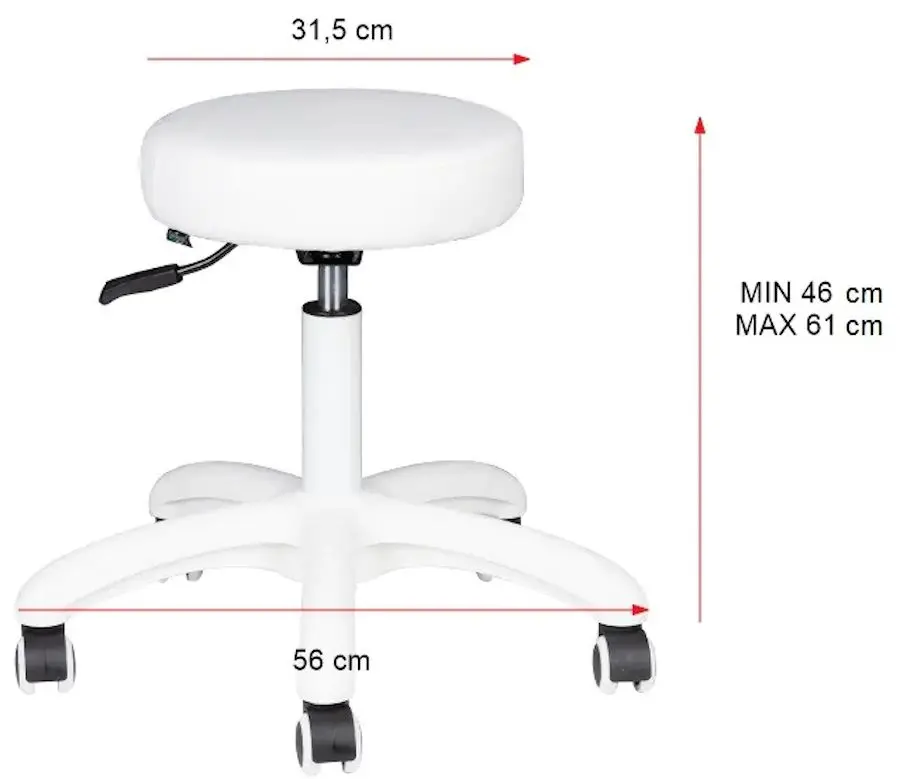 Taburet pentru salon de infrumusetare Activeshop AM-303-2 (White)