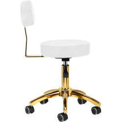 Taburet pentru salon de infrumusetare Activeshop AM-304G 148126 (White/Gold) Thumb