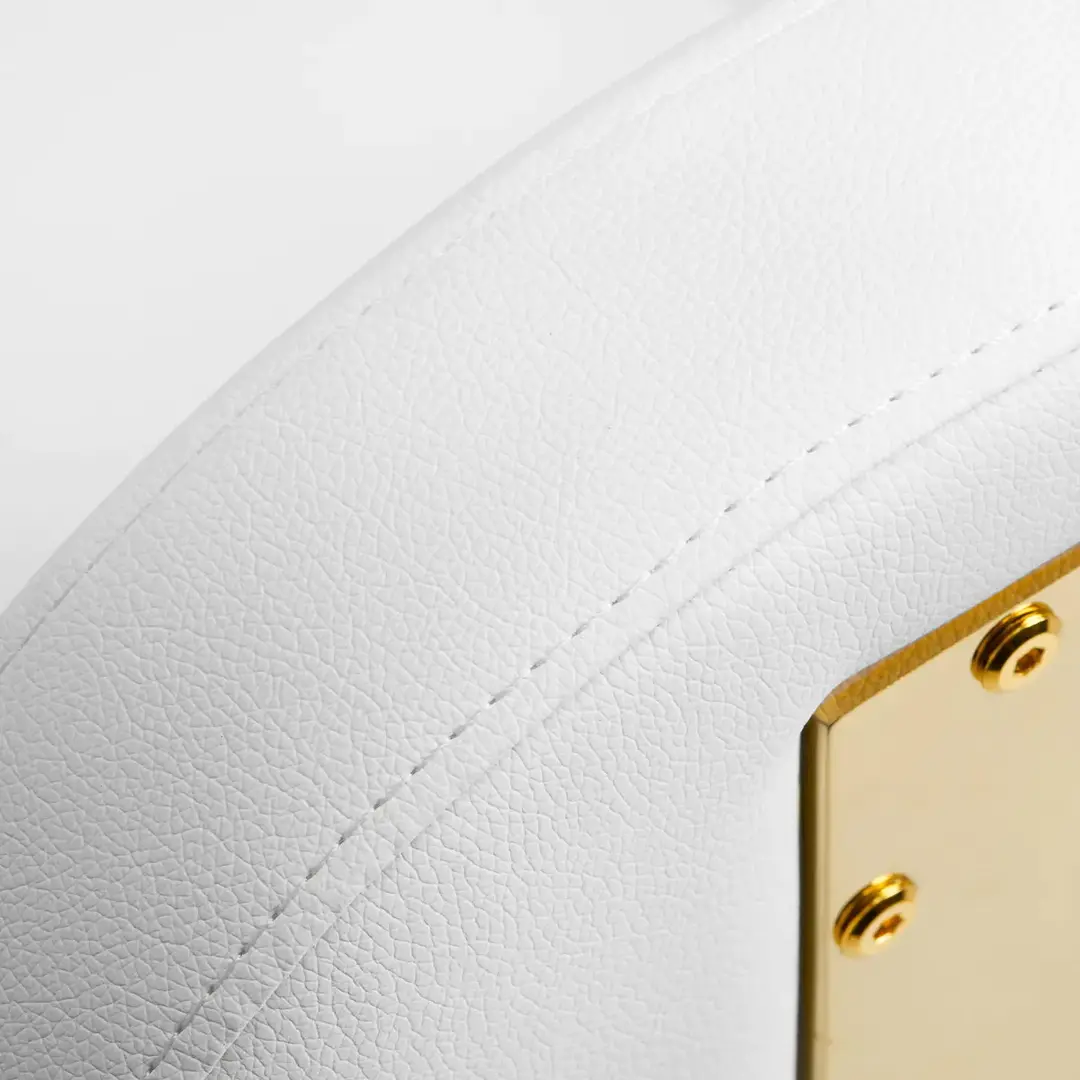 Taburet pentru salon de infrumusetare Activeshop AM-304G 148126 (White/Gold)