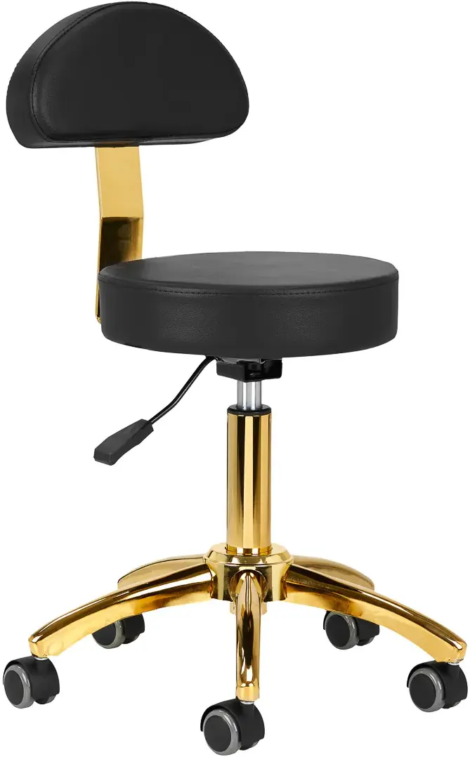 Taburet pentru salon de infrumusetare Activeshop AM-304G 148165 (Black/Gold)