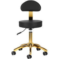 Taburet pentru salon de infrumusetare Activeshop AM-304G 148165 (Black/Gold) Thumb