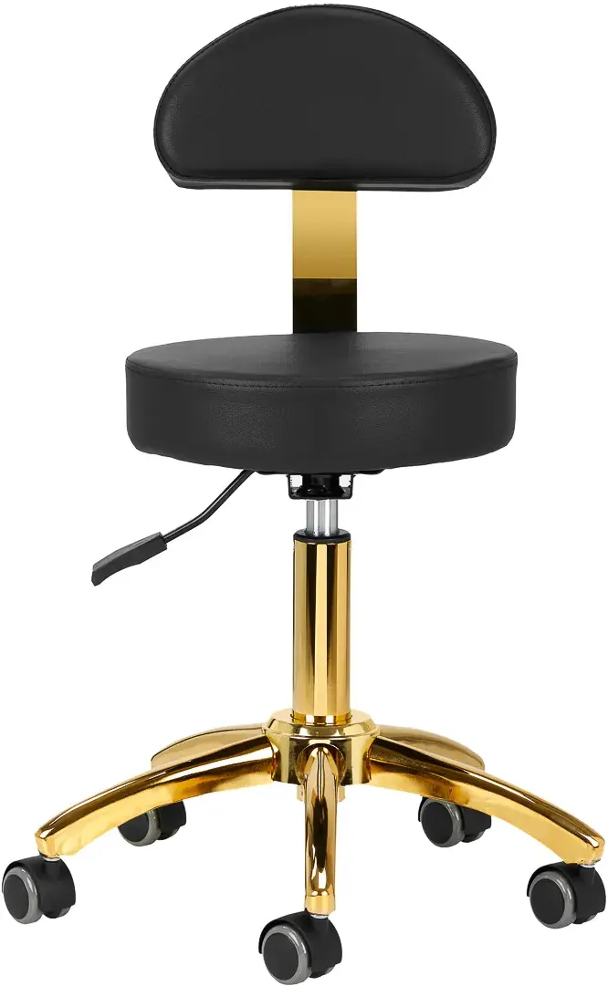 Taburet pentru salon de infrumusetare Activeshop AM-304G 148165 (Black/Gold)