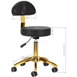 Taburet pentru salon de infrumusetare Activeshop AM-304G 148165 (Black/Gold) Thumb